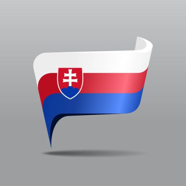 Slovakya bayrağı harita işaretleyici düzeni. Vektör illüstrasyonu.