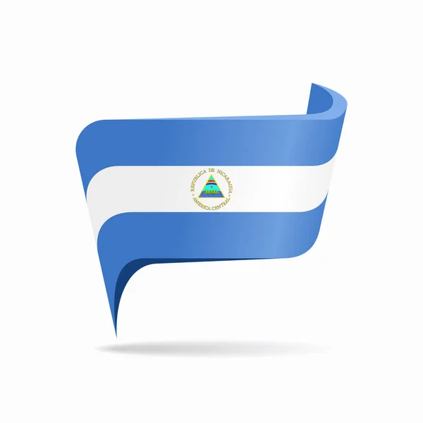 Bandera nicaragüense diseño de puntero de mapa. Ilustración vectorial. — Vector de stock