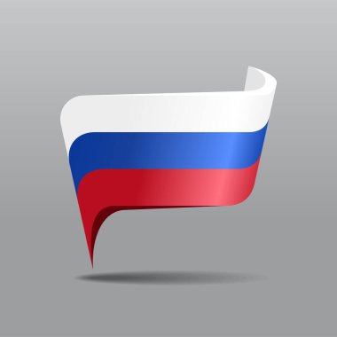 Rus bayrak haritası çizimi. Vektör illüstrasyonu.