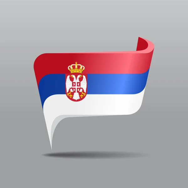 Serbian flag map pointer layout. Vector illustration. — Stock Vector