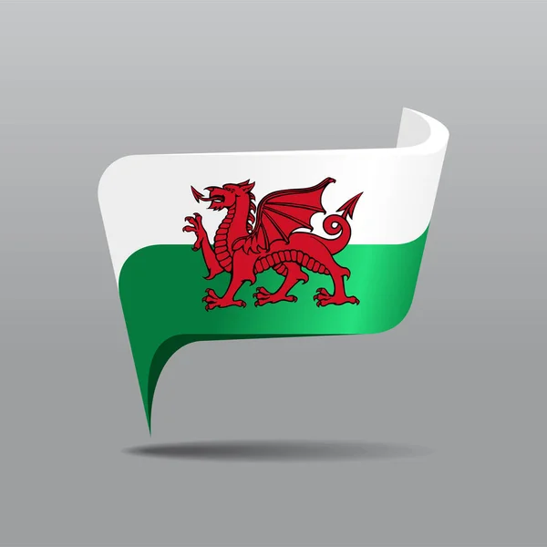 Walesi zászló térkép mutatója elrendezés. Vektorillusztráció. — Stock Vector