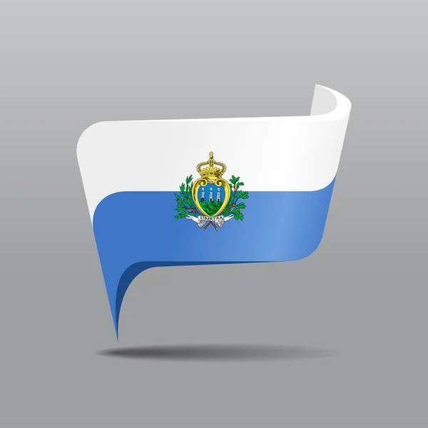 San Marino bandeira mapa ponteiro layout. Ilustração vetorial. —  Vetores de Stock