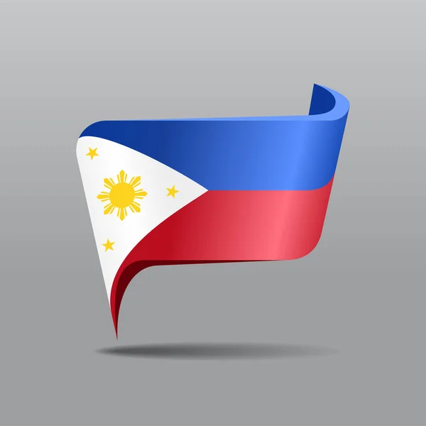 Mapa de la bandera de Filipinas diseño puntero. Ilustración vectorial. — Vector de stock
