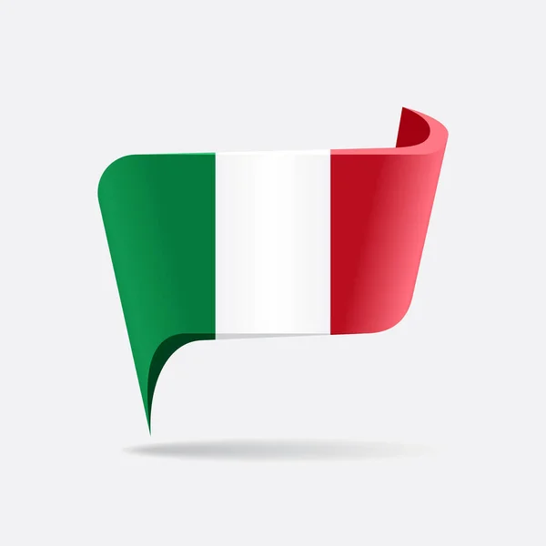 Layout do ponteiro do mapa bandeira italiana. Ilustração vetorial. — Vetor de Stock