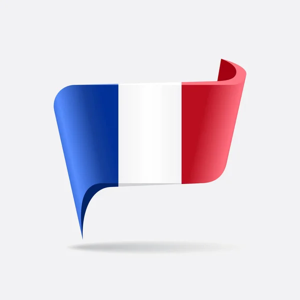 Layout puntatore mappa bandiera francese. Illustrazione vettoriale. — Vettoriale Stock