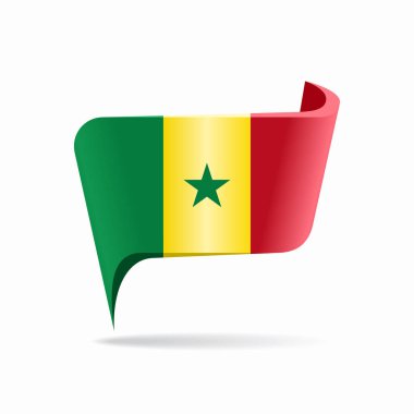 Senegal bayrak haritası çizimi. Vektör illüstrasyonu.