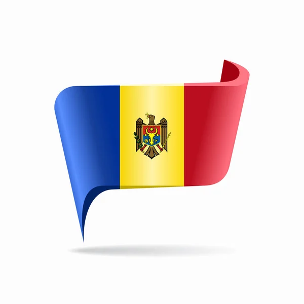 Moldova bayrak haritası işaretleyici düzeni. Vektör illüstrasyonu. — Stok Vektör