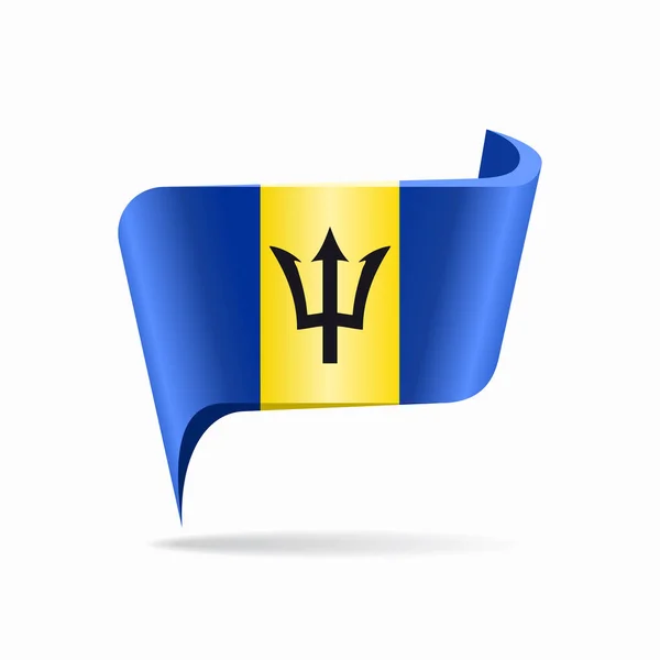Layout puntatore mappa bandiera Barbados. Illustrazione vettoriale. — Vettoriale Stock