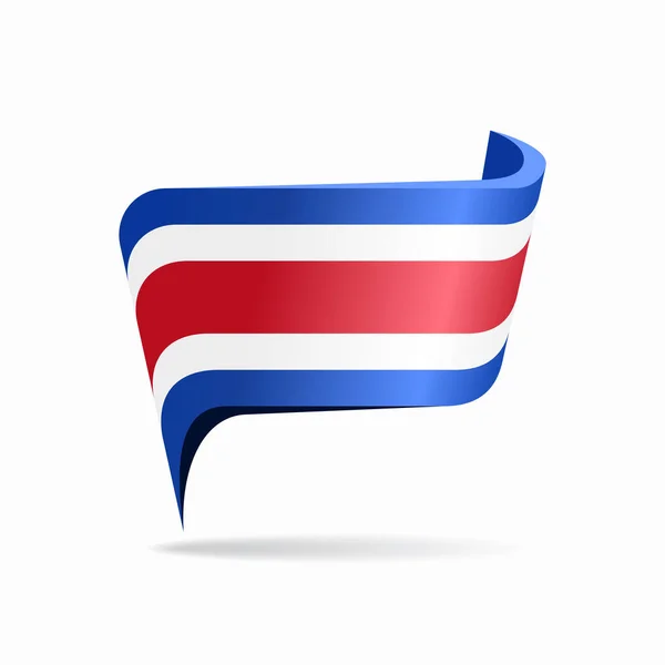 Piantina puntatore mappa bandiera Costa Rica. Illustrazione vettoriale. — Vettoriale Stock
