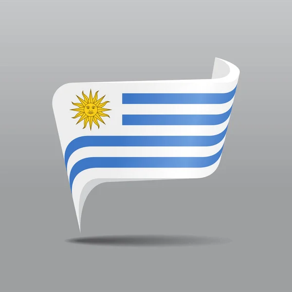 Mapa de bandera uruguaya diseño puntero. Ilustración vectorial. — Archivo Imágenes Vectoriales