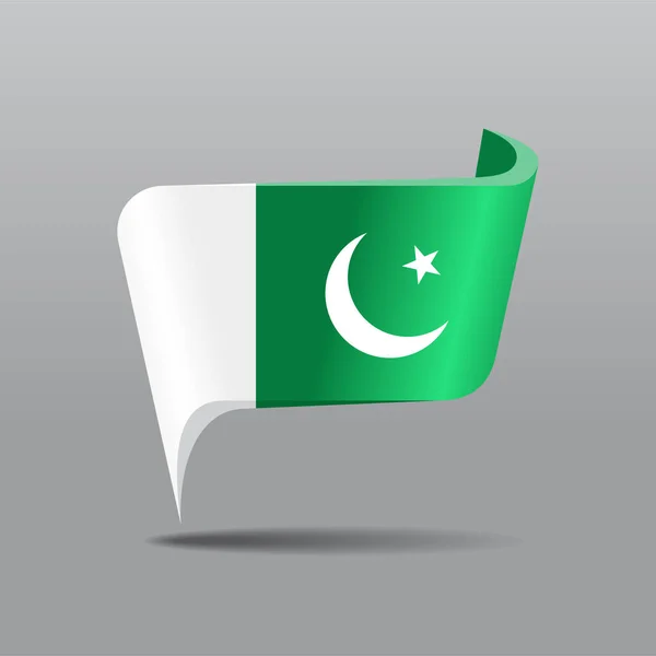 Pakistansk flagga karta pekare layout. Vektorillustration. — Stock vektor