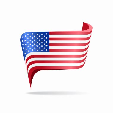 Amerikan bayrak haritası çizimi. Vektör illüstrasyonu.