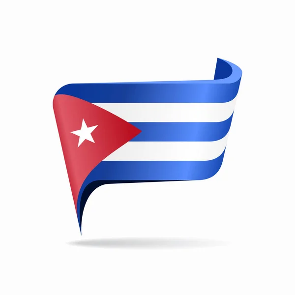 Mapa de la bandera cubana diseño puntero. Ilustración vectorial. — Archivo Imágenes Vectoriales
