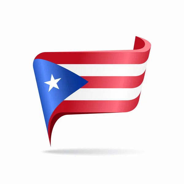 Diseño de puntero de mapa de bandera puertorriqueña. Ilustración vectorial. — Vector de stock