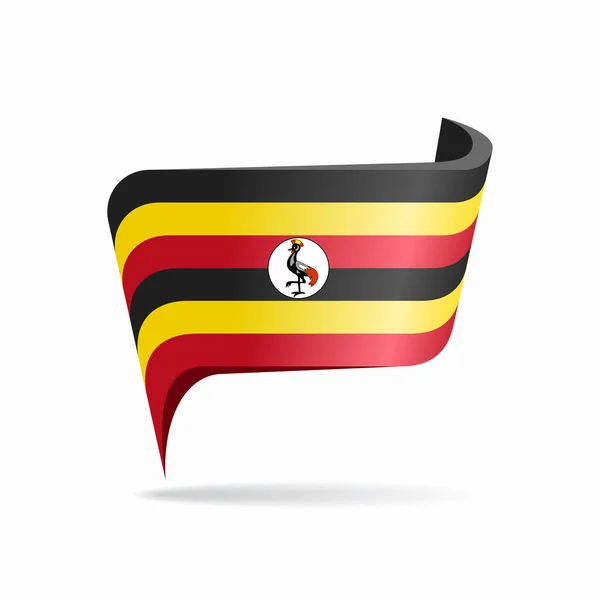Layout de ponteiro de mapa de bandeira ugandense. Ilustração vetorial. —  Vetores de Stock