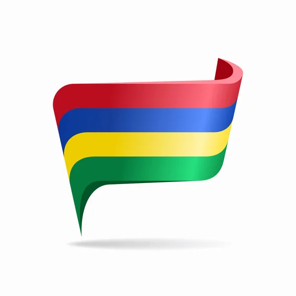 Mauritius flagga karta pekare layout. Vektorillustration. — Stock vektor