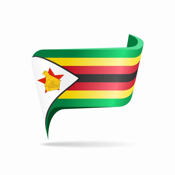 जिम्बाब्वे ध्वज मानचित्र सूचक लेआउट। वेक्टर चित्र . — स्टॉक वेक्टर