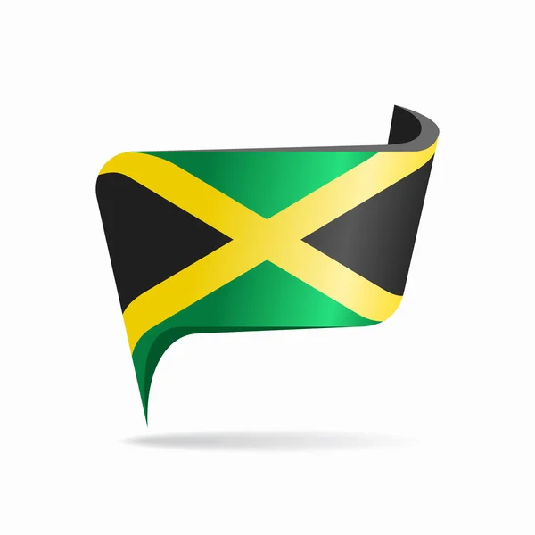 Jamaican flag map pointer layout. Vector illustration. — Stock Vector