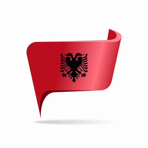 Layout do ponteiro do mapa da bandeira albanesa. Ilustração vetorial. — Vetor de Stock