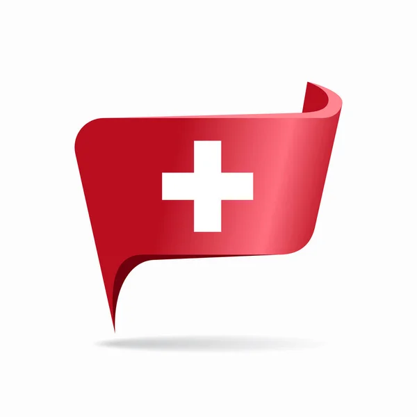Swiss flag map pointer layout. Vector illustration. — Stock Vector