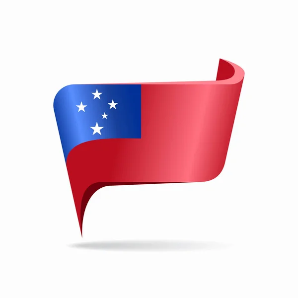 Carte du drapeau samoan mise en page du pointeur. Illustration vectorielle. — Image vectorielle