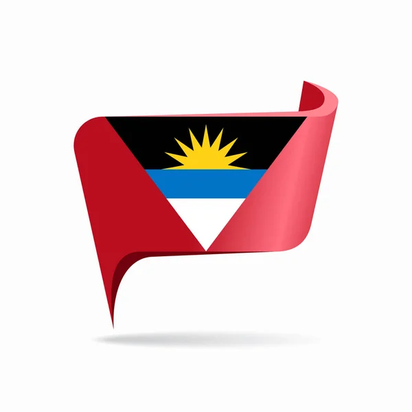 Antigua und Barbuda Flagge Kartenzeiger-Layout. Vektorillustration. — Stockvektor