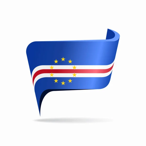 Mapa de la bandera de Cabo Verde diseño puntero. Ilustración vectorial. — Vector de stock