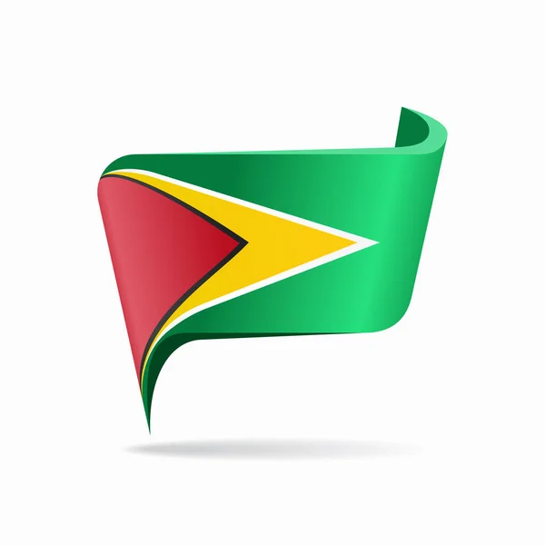 Guyanan flag map pointer layout. Vector illustration. — Stock Vector
