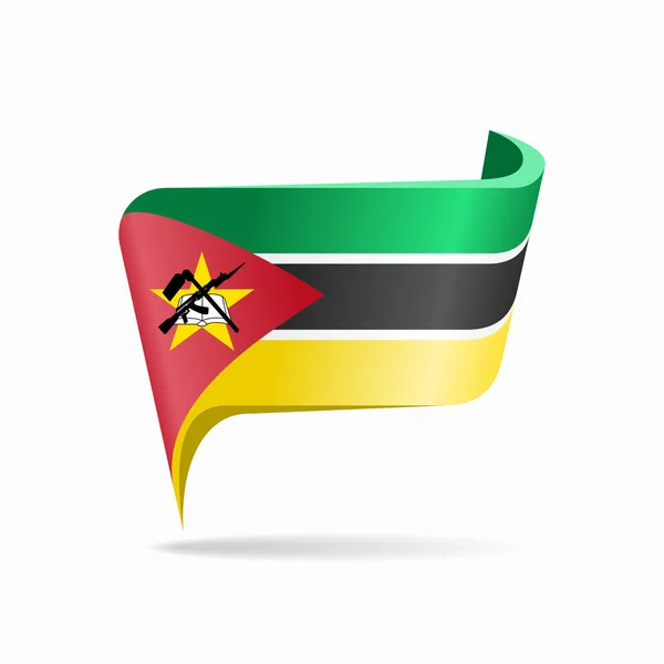 Mapa flagi Mozambiku układ wskaźników. Ilustracja wektora. — Wektor stockowy