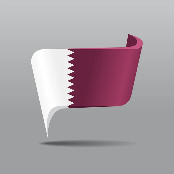Carte du drapeau qatari mise en page du pointeur. Illustration vectorielle. — Image vectorielle