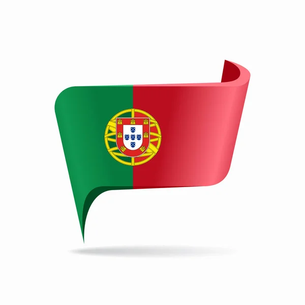 Layout do ponteiro do mapa da bandeira portuguesa. Ilustração vetorial. — Vetor de Stock