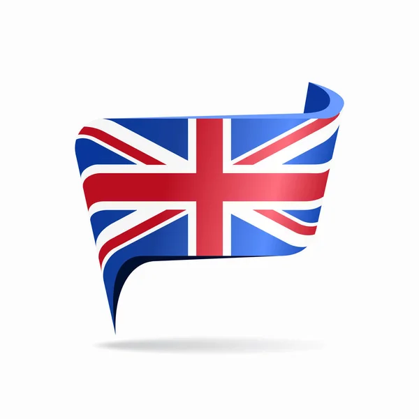 British flag map pointer layout. Vector illustration. — Stock Vector