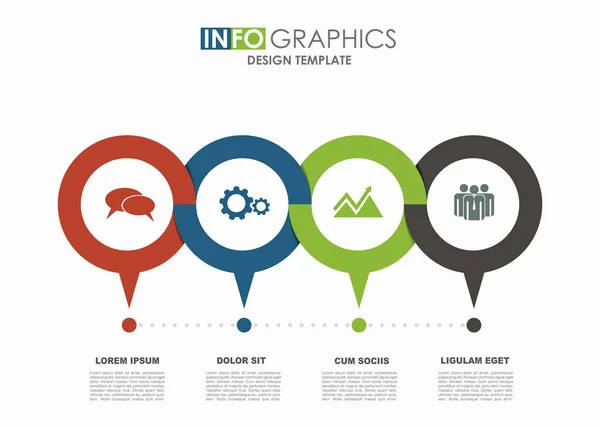 Infografische Design-Vorlage mit Platz für Ihre Daten. Vektorillustration. — Stockvektor