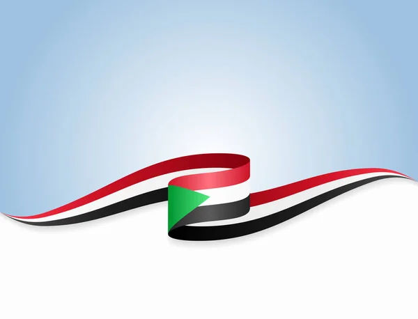 スーダンの国旗波状の抽象的な背景。ベクターイラスト. — ストックベクタ