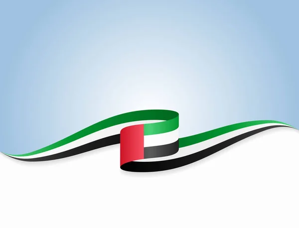 Zjednoczone Emiraty Arabskie flaga faliste abstrakcyjne tło. Ilustracja wektora. — Wektor stockowy