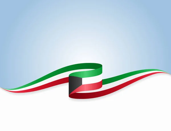 Kuwejcka flaga faliste abstrakcyjne tło. Ilustracja wektora. — Wektor stockowy
