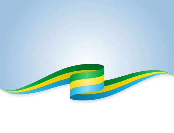 Gabon vlag golvende abstracte achtergrond. Vectorillustratie. — Stockvector