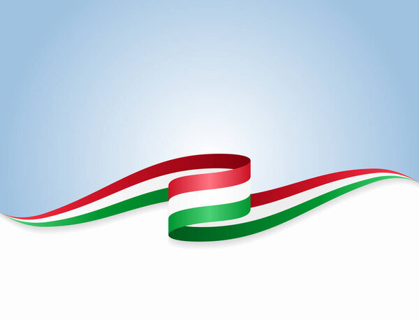 Hungarian flag wavy abstract background. Vector illustration.