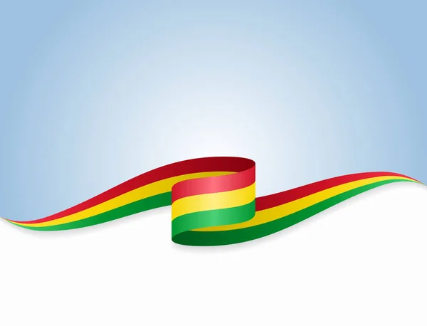 Bolivias flagga vågiga abstrakt bakgrund. Vektorillustration. — Stock vektor