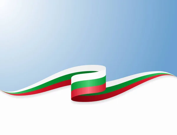 Bulgarian flag wavy abstract background. Vector illustration. — Stock Vector