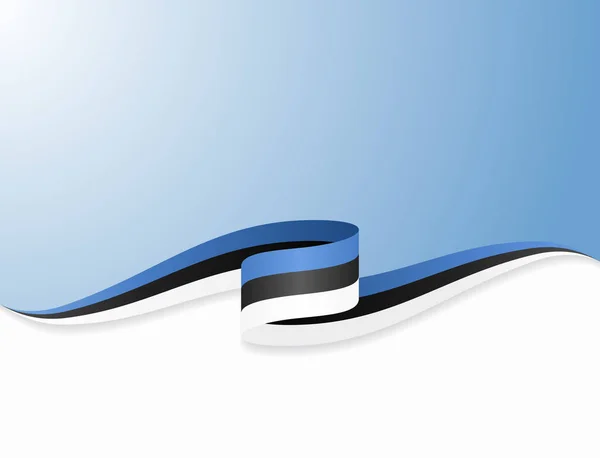 Estonya bayrağı dalgalı soyut arka plan. Vektör illüstrasyonu. — Stok Vektör