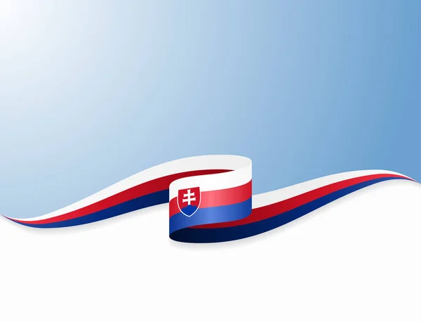 Slovakian flag wavy abstract background. Vector illustration. — Stock Vector