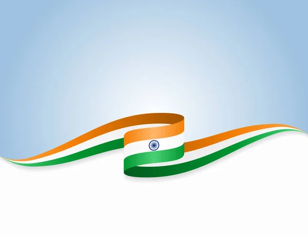 인도 국기는 추상적 인 배경을 흔들고 있습니다. 벡터 일러스트. — 스톡 벡터