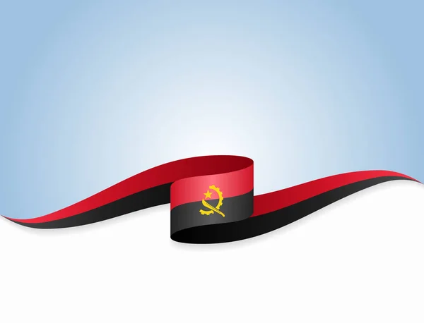 Ангольский флаг волнистый абстрактный фон. Векторная иллюстрация. — стоковый вектор