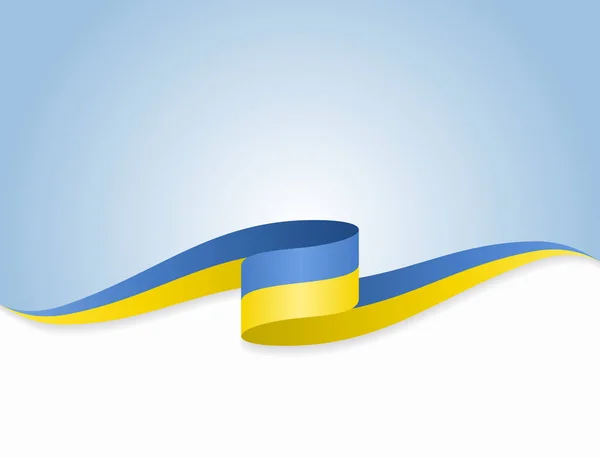 Ukrainian flag wavy abstract background. Vector illustration. — Stock Vector