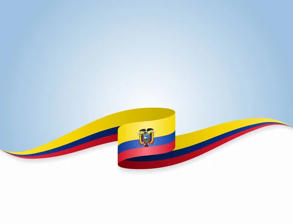 Ekvador bayrağı dalgalı soyut arka plan. Vektör illüstrasyonu. — Stok Vektör