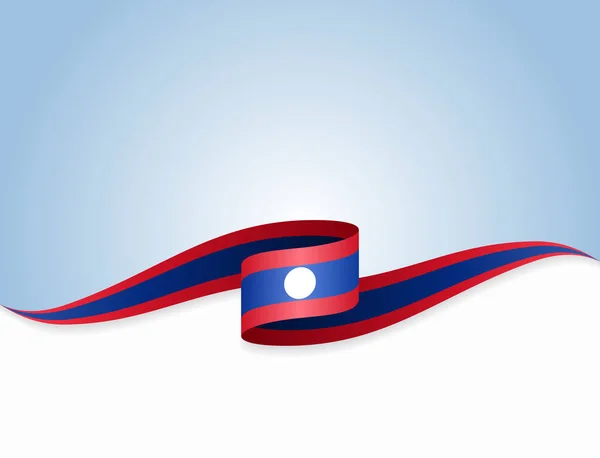 ラオスの国旗波状の抽象的な背景。ベクターイラスト. — ストックベクタ