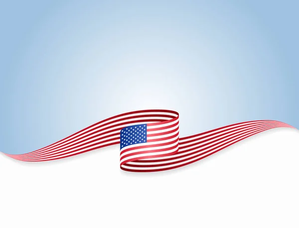 Amerykańska flaga faliste abstrakcyjne tło. Ilustracja wektora. — Wektor stockowy