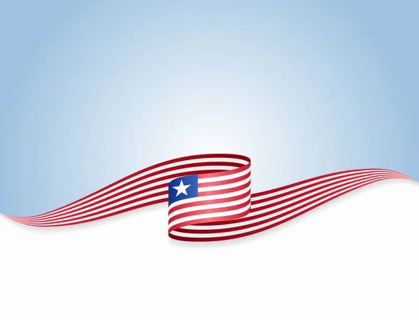 Liberyjska flaga faliste abstrakcyjne tło. Ilustracja wektora. — Wektor stockowy
