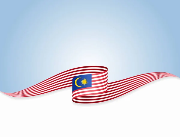 Bandera de Malasia ondulado fondo abstracto. Ilustración vectorial. — Vector de stock